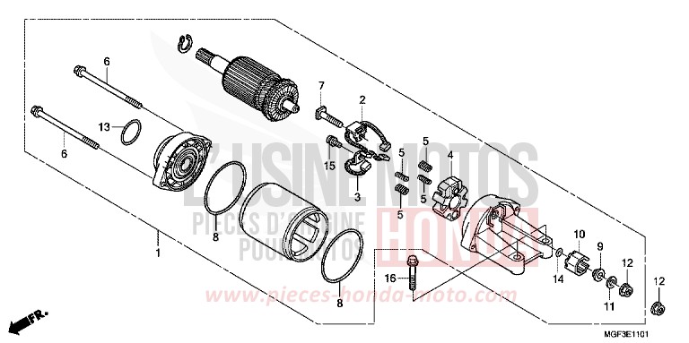 DEMARREUR (FJS600A9-2KO/FJS600AB/DB) de SILVER WING TITANIUM METALLIC (YR183) de 2011